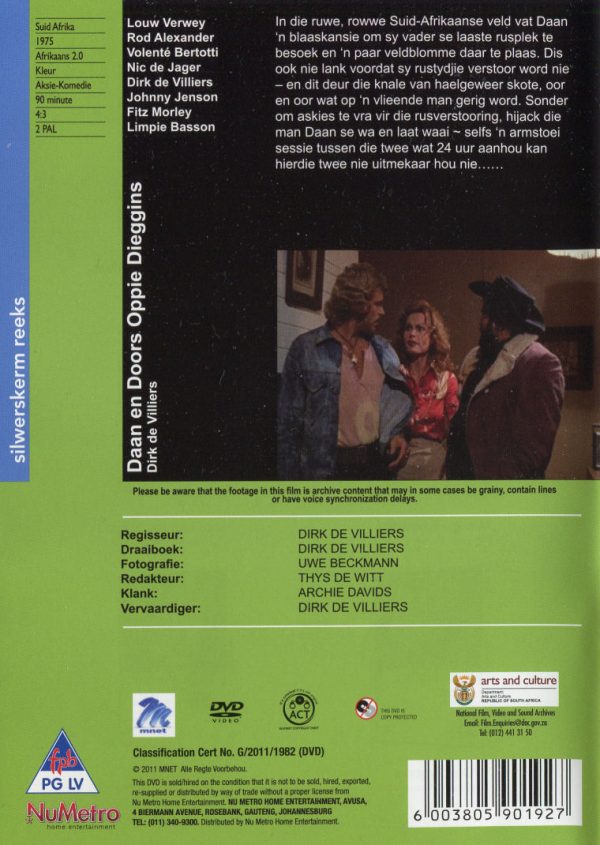 DAAN EN DOORS OPPIE DIGGINS - Louis Verwey, Rod Alexander - South African DVD *New* - Image 2