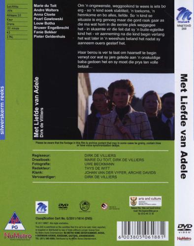 MET LIEFDE VAN ADELE - Marié du Toit, Pearl Gawlowski - South African DVD *New* - Image 2