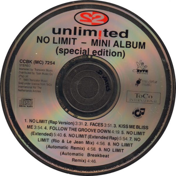 2 Unlimited - No Limit - Mini Album Special Editon CD Disc