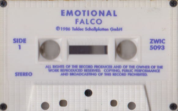 Falco - Emotional - South African Cassette Tape