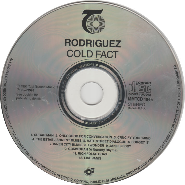 SIXTO RODRIGUEZ - Cold Fact - Out of Print South African CD - MMTCD1846